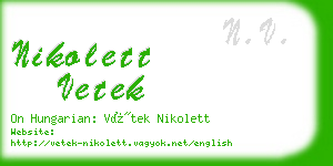 nikolett vetek business card